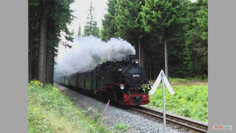 mit der Fichtelbergbahn nach Oberwiesenthal